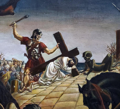 Oil painting Carrying the cross Daniil Litvinov