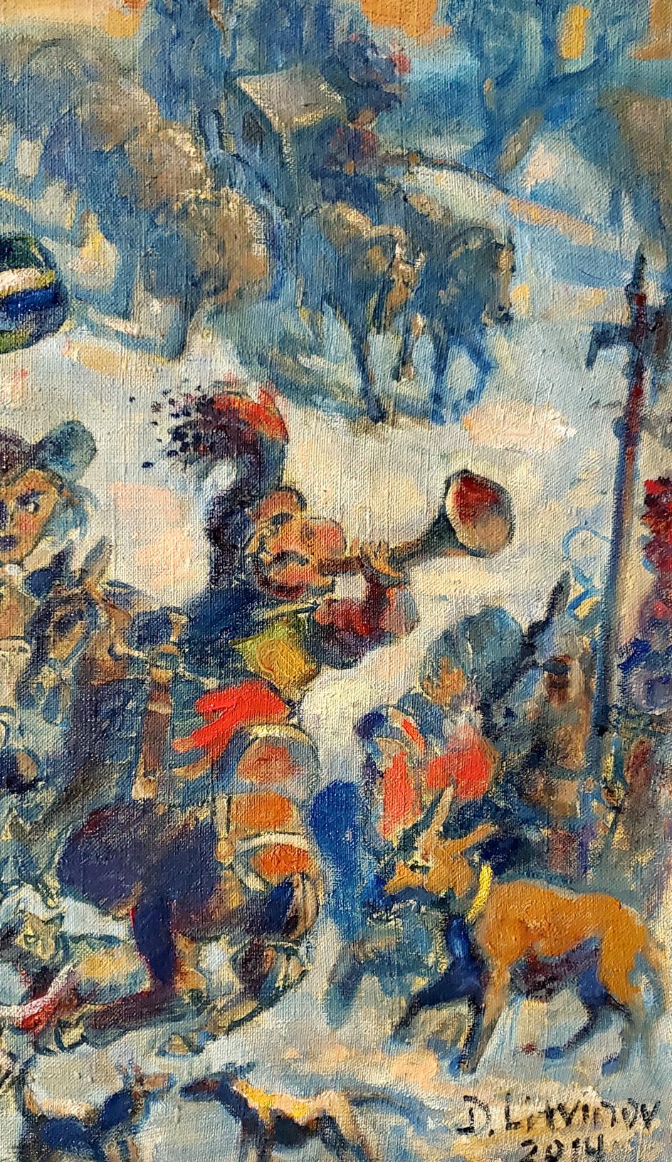 Oil painting Returning from the hunt Daniil Litvinov