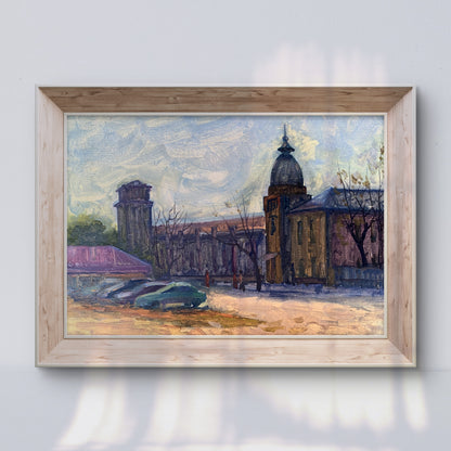 Oil painting City center Peter Dobrev