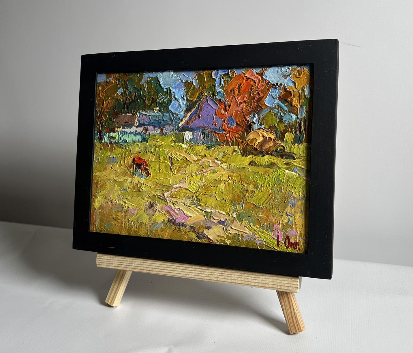 Oil painting Autumn has come to the village Oksana Ivanyuk