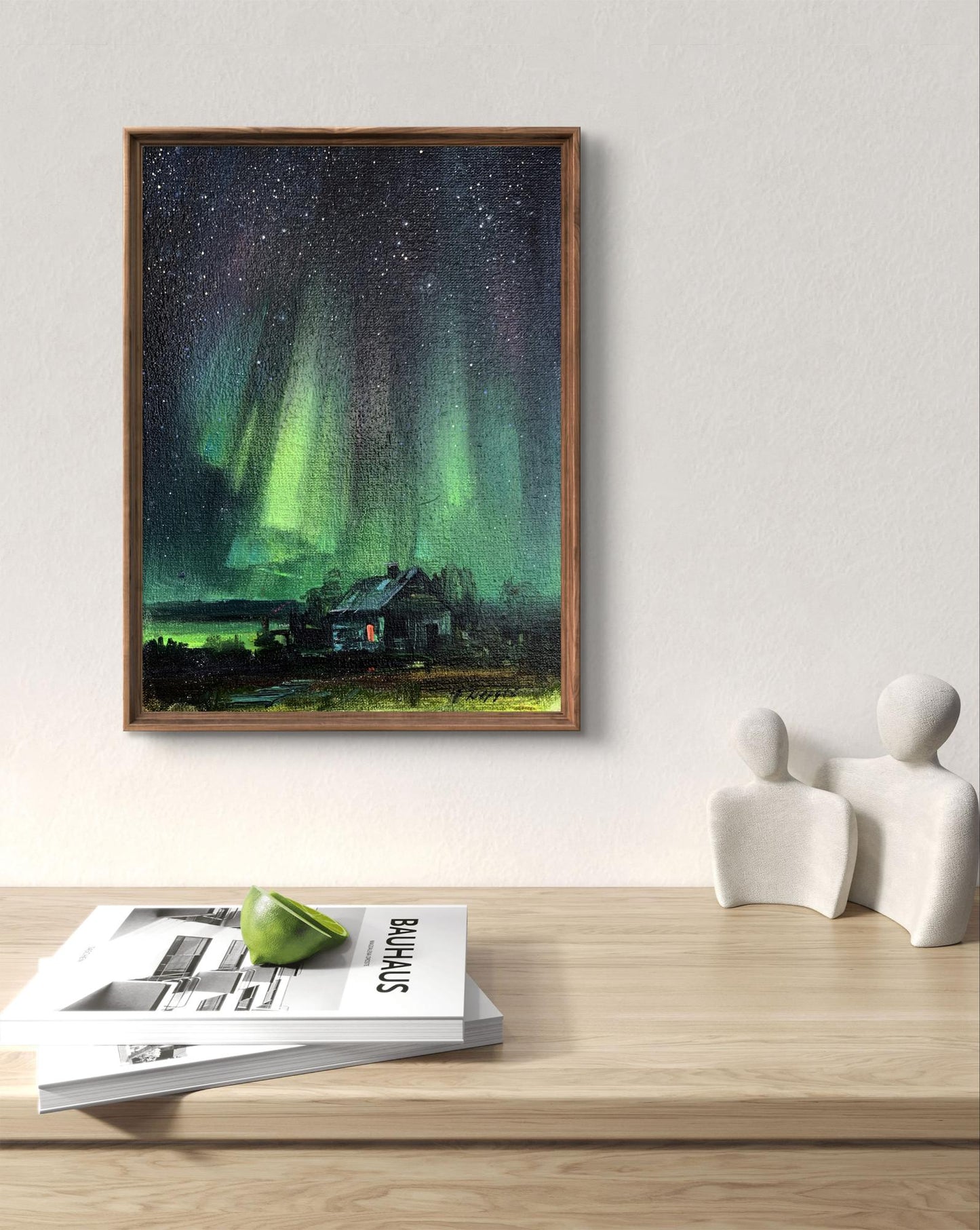 Oil painting Northern lights Tatyana Derdey