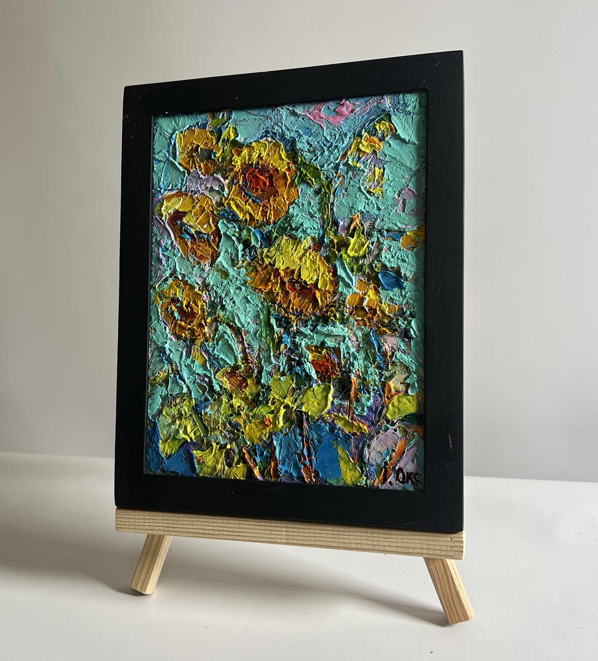 Oil painting Sunflowers in the field Oksana Ivanyuk