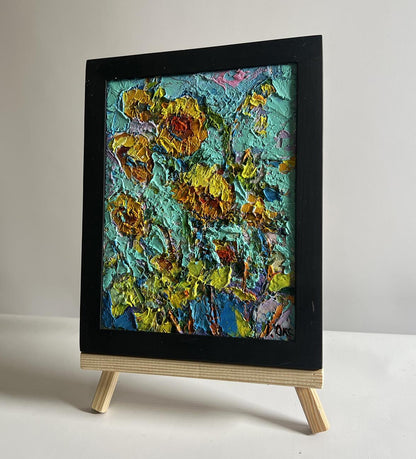 Oil painting Sunflowers in the field Oksana Ivanyuk