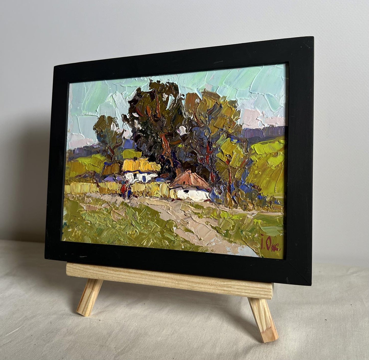 Oil painting Village houses Oksana Ivanyuk