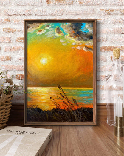 Oil painting Yellow sunset Valentina Simashchuk