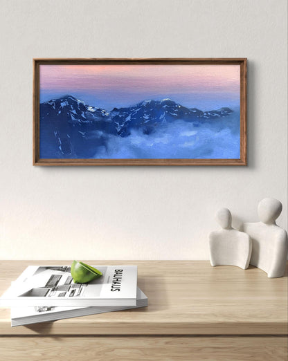 Oil painting Snowy mountains Unknown artist