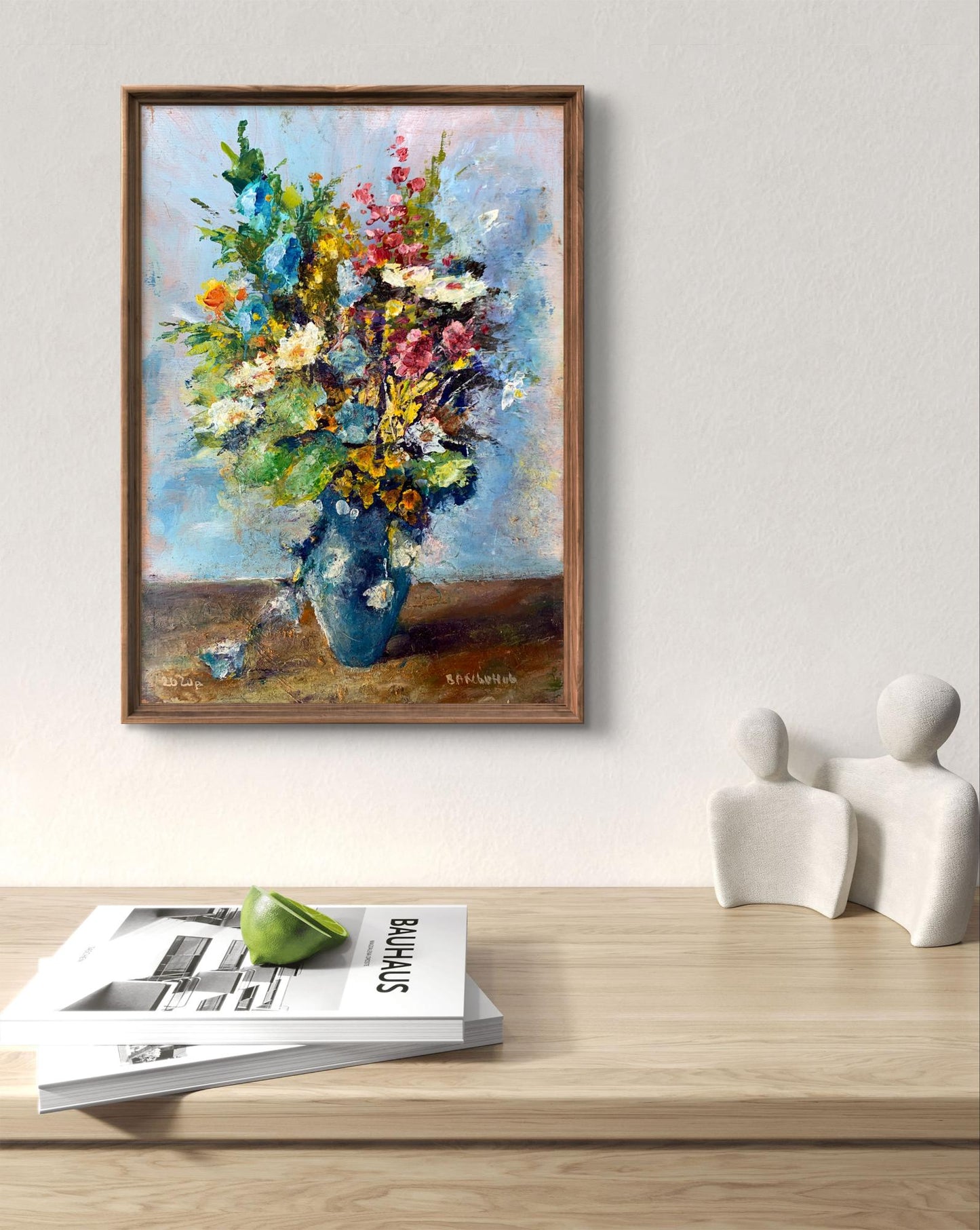 Oil painting Wild flowers in a blue vase Vadim Aksenov