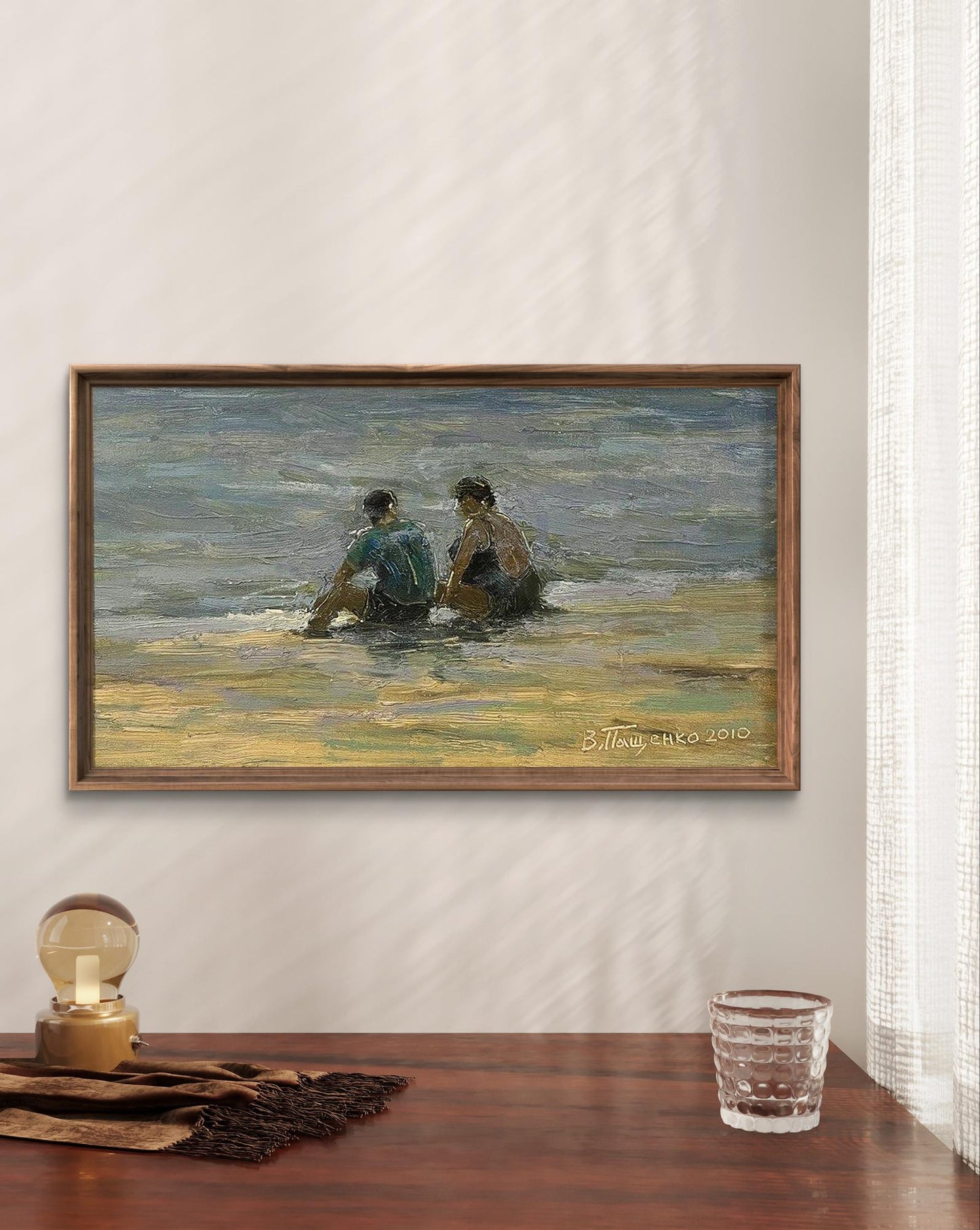 Oil painting To the beach with a friend Volodymyr Pashchenko