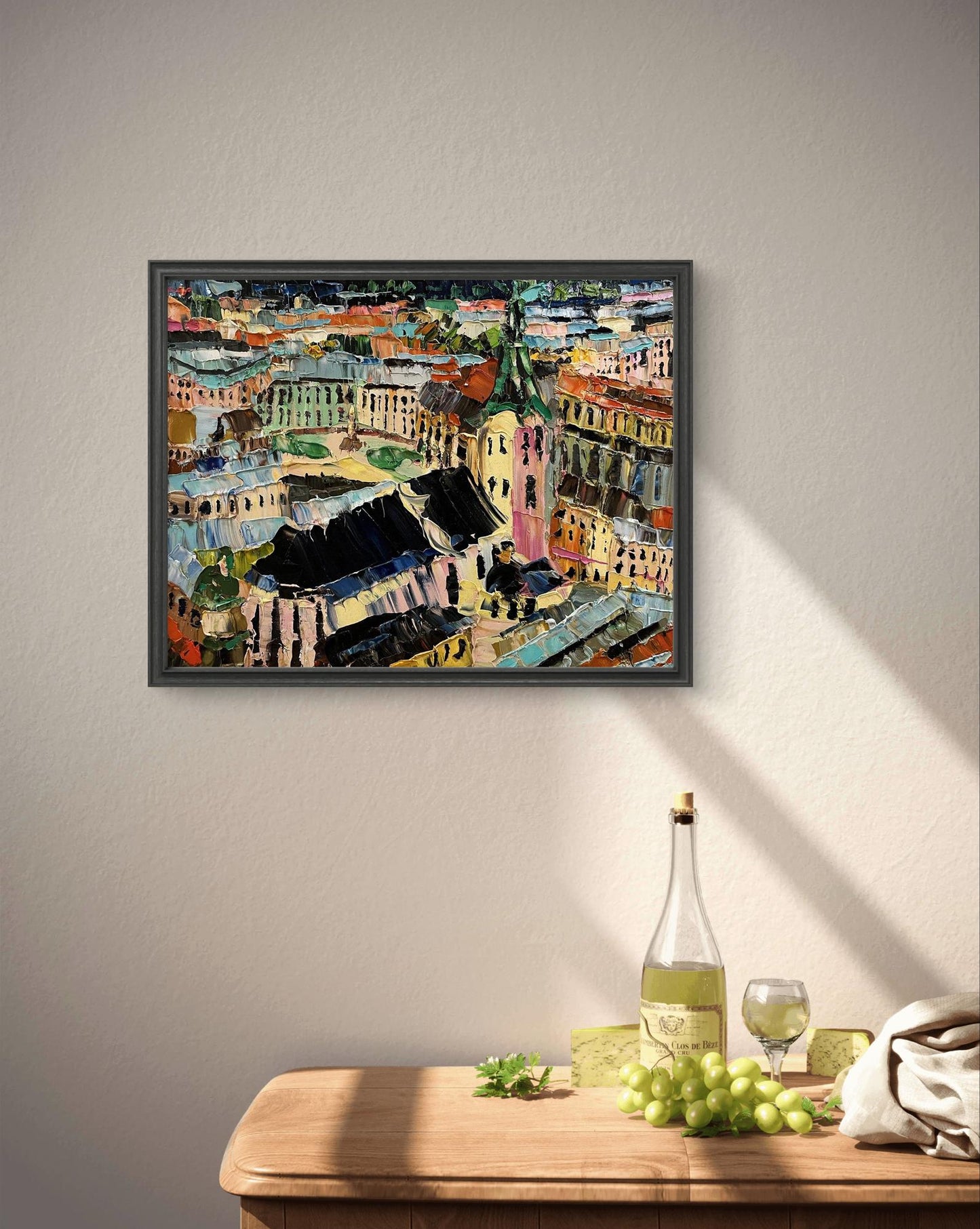 Oil painting Panorama of the old town Horishnyi N.A.