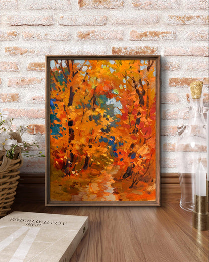 OIl painting Orange autumn forest Yuriy Suprunchuk