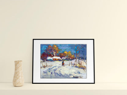 Oksana Ivanyuk's oil painting captures the serene glow of the winter sun