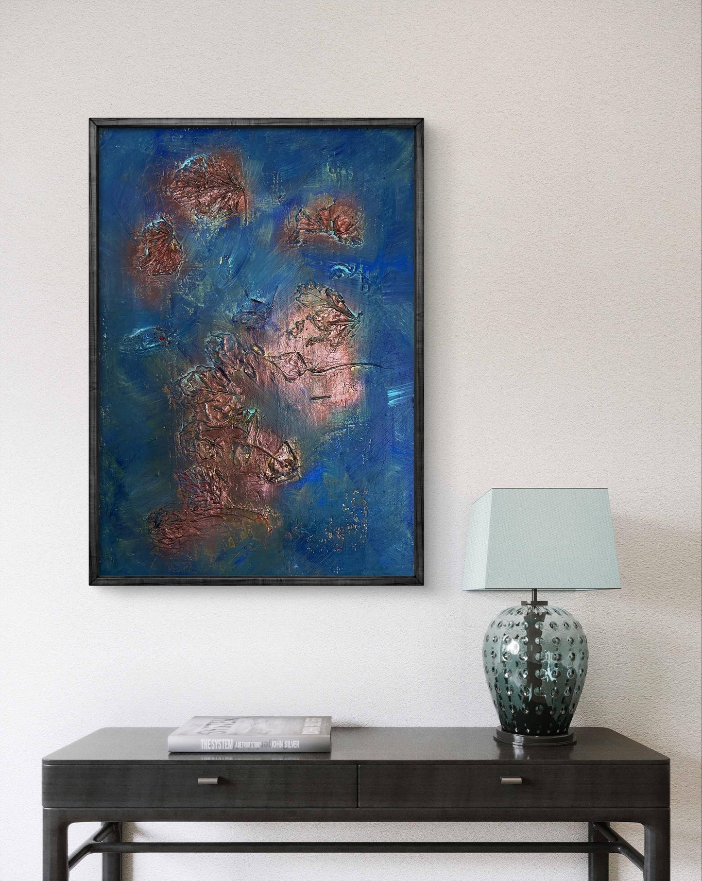 Acrylic painting Leaves in water Olga Melezhik