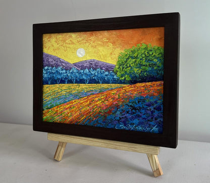 Oil painting Quiet evening in blue shadows V. Zadorozhnya