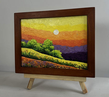 Oil painting Different shades of sunset V. Zadorozhnya