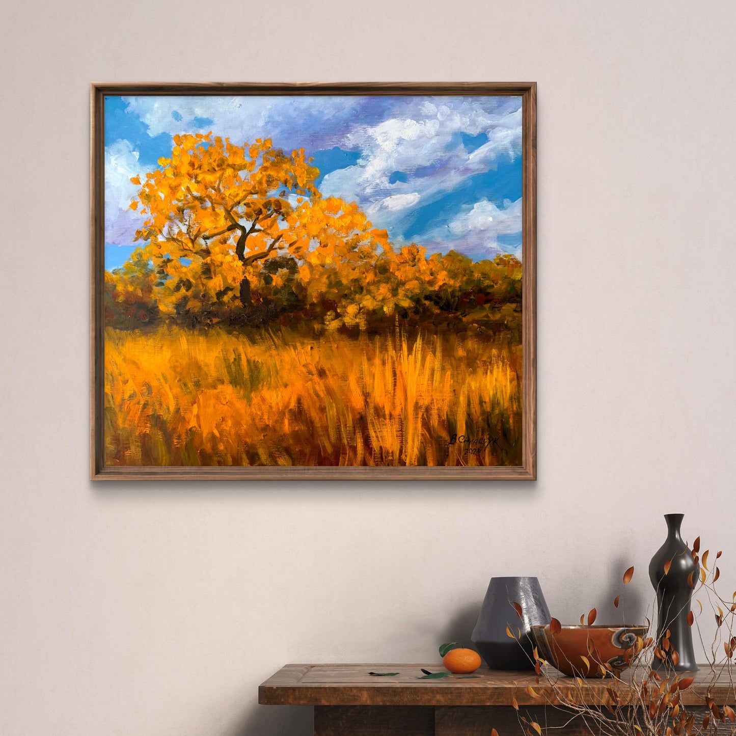 Oil painting Golden forest Valentina Simashchuk