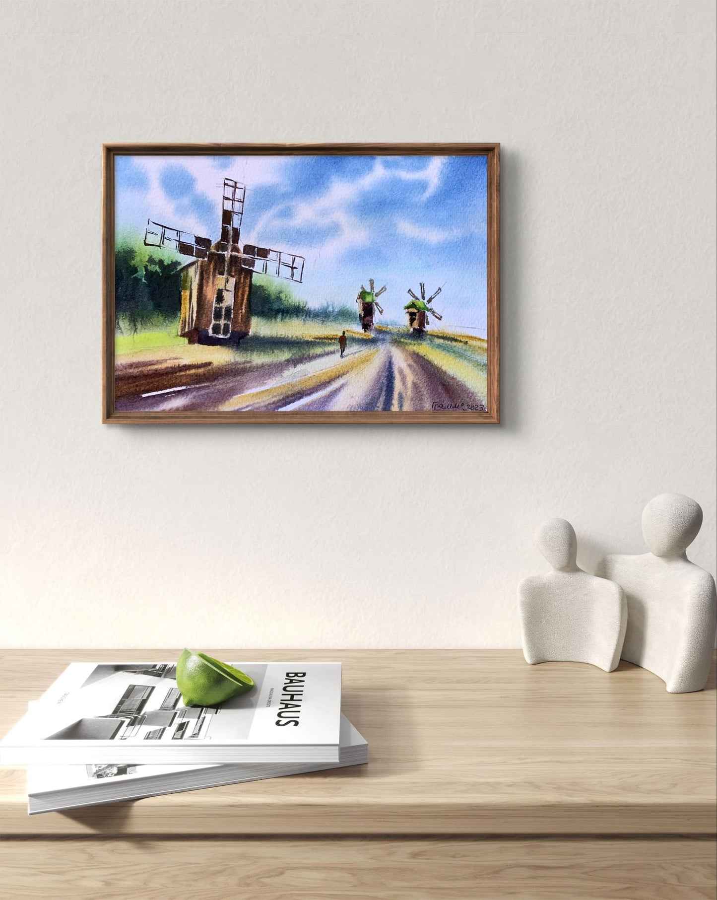 Pastel painting Road among the mills Svetlana Gramm