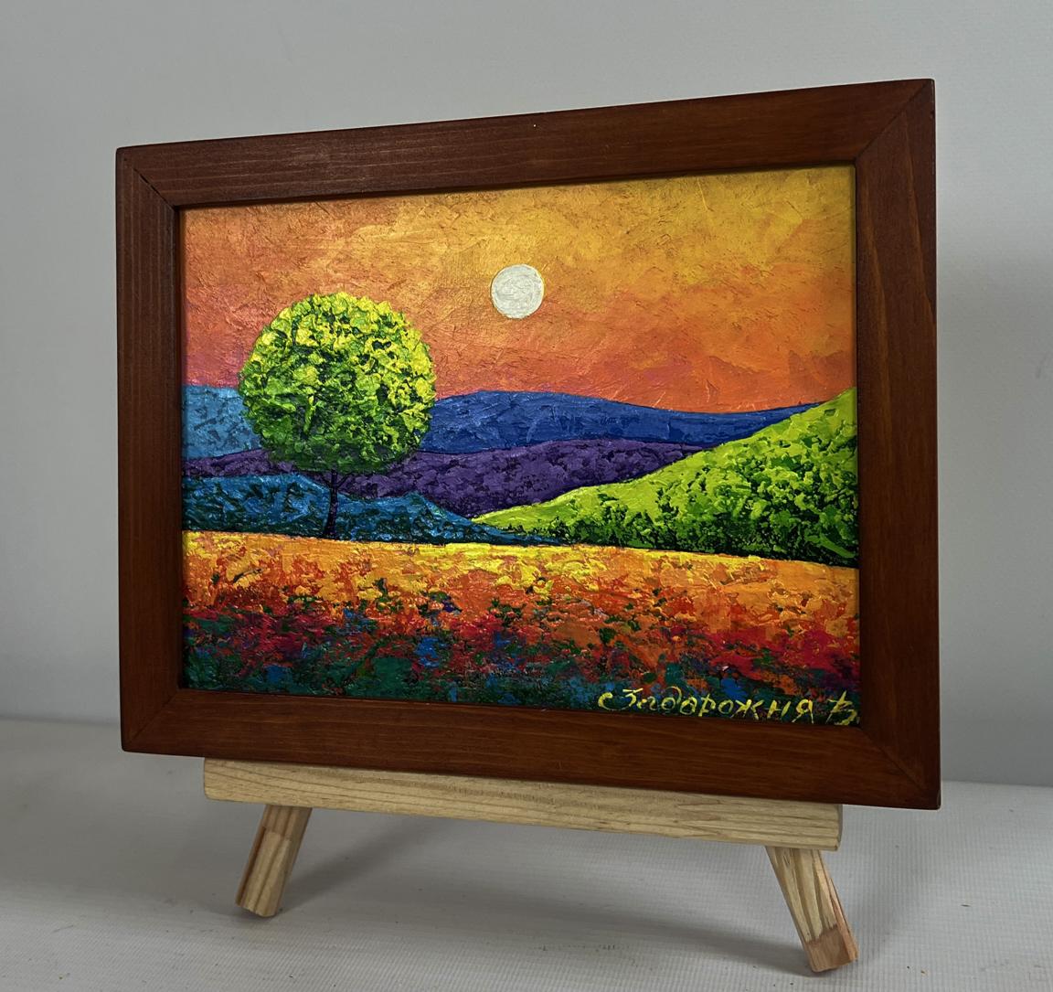 Oil painting Romantic flaming evening V. Zadorozhnya