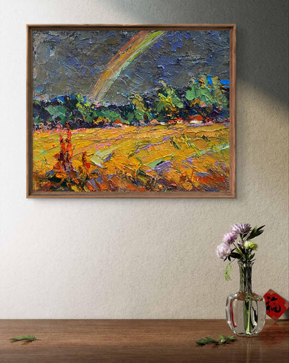 Oil painting Rainbow after the rain Oksana Ivanyuk