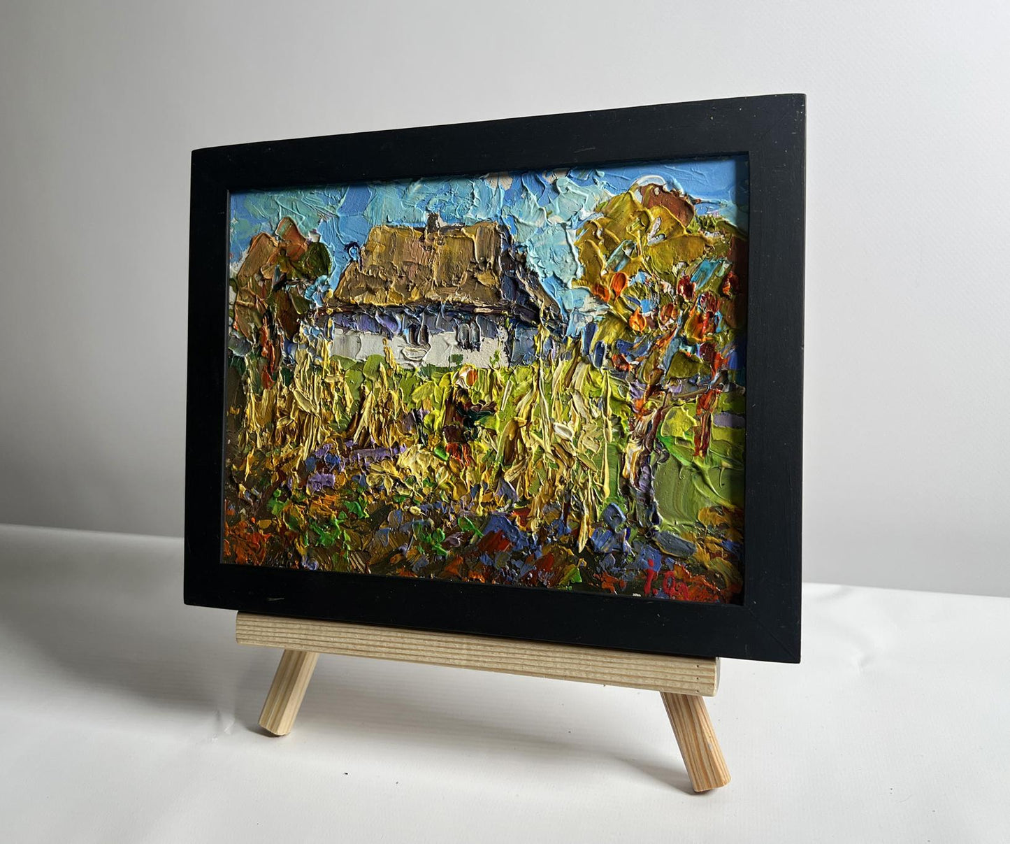 Oil painting Autumn gardening time Oleksiy Ivanyuk