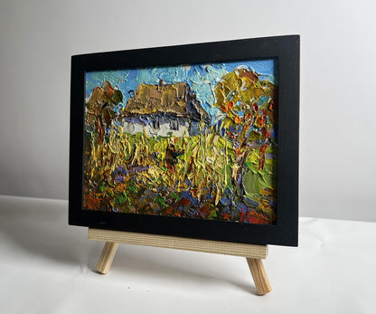 Oil painting Autumn gardening time Oleksiy Ivanyuk