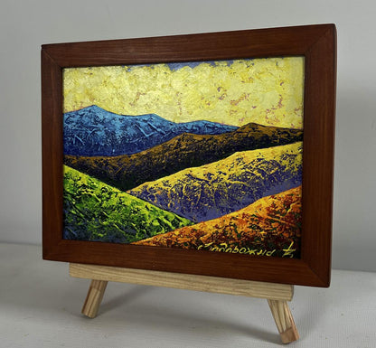 Oil painting Hiking in the mountains in the evening V. Zadorozhnya