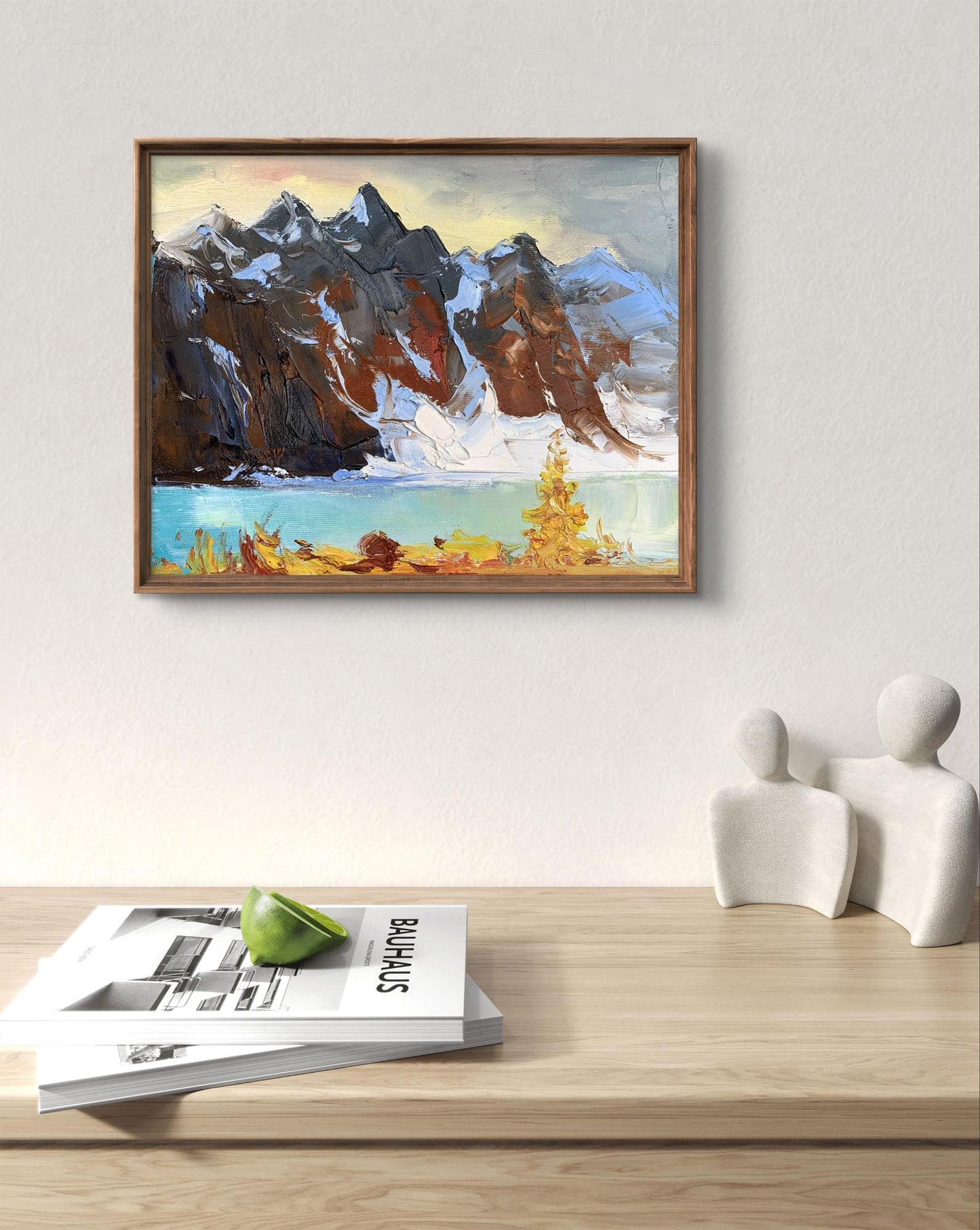 Oil painting Huge mountains Unknown artist