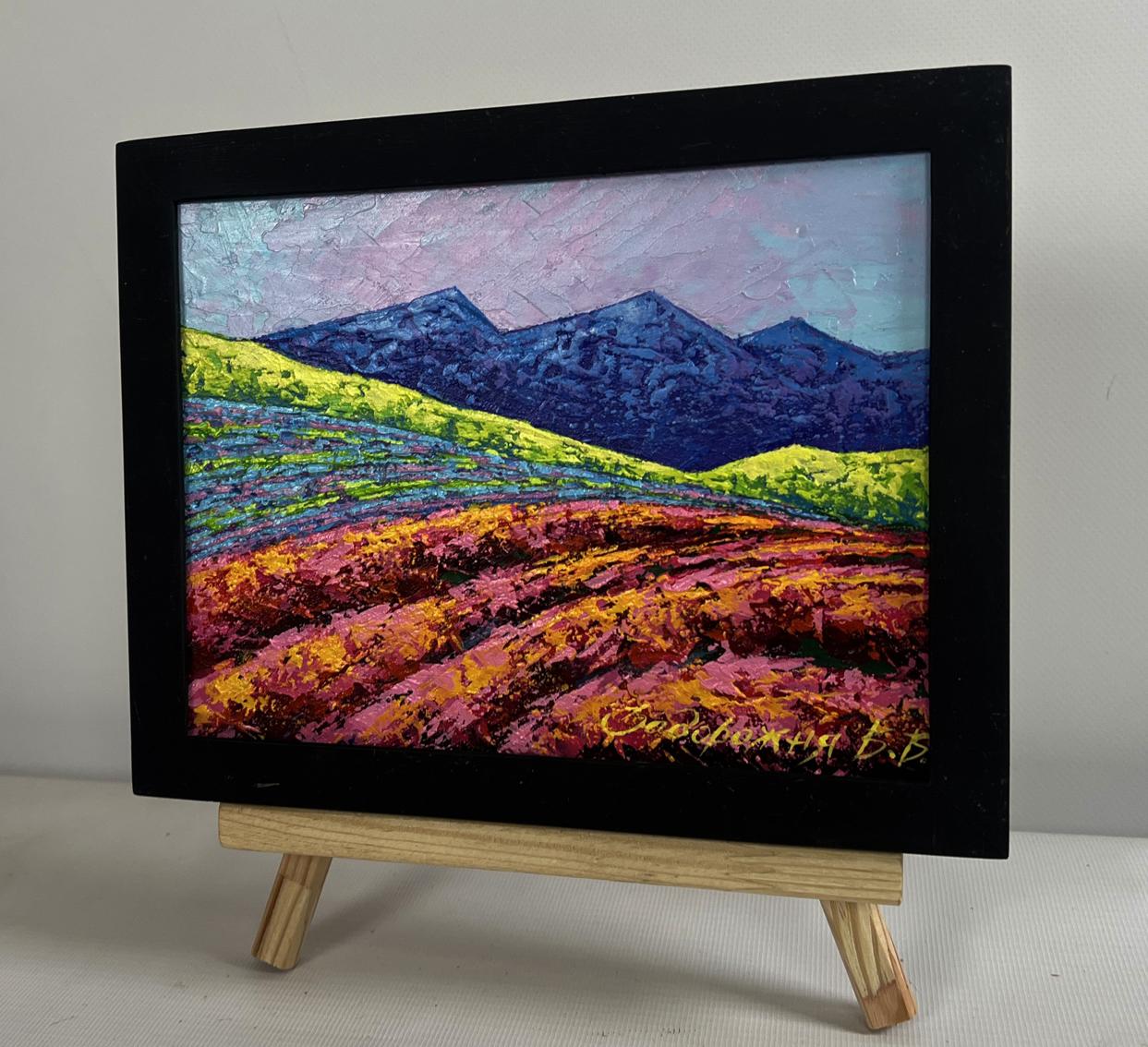 Oil painting Evening is approaching in the mountains V. Zadorozhnya