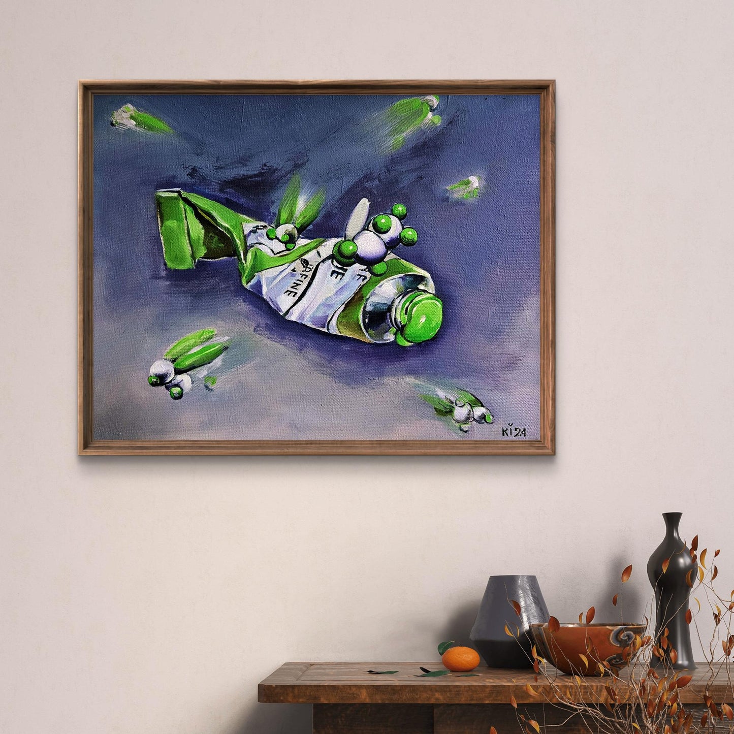 Oil painting The green idea is ending Igor Konovalov