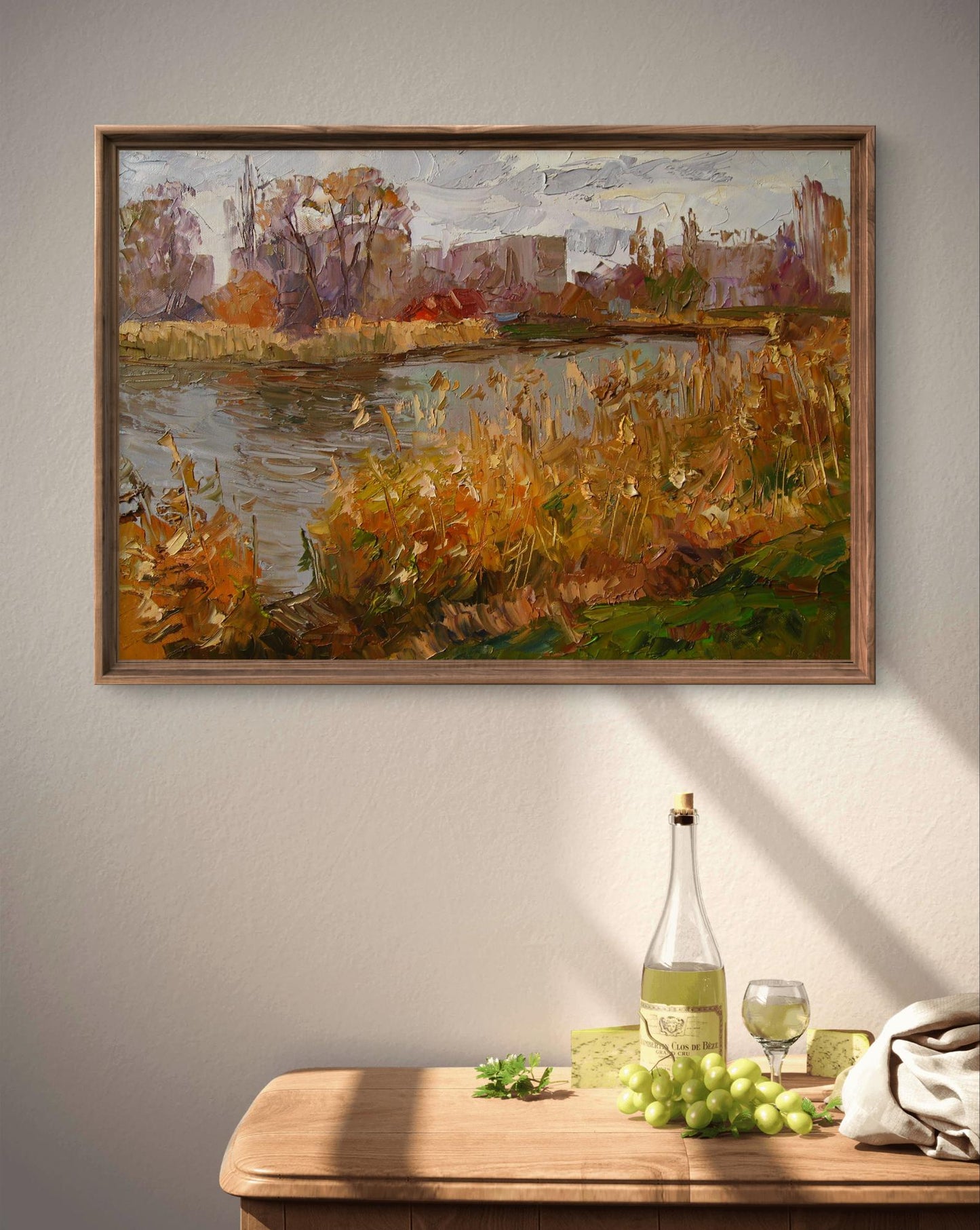 Oil painting Autumn river Boris Serdyuk