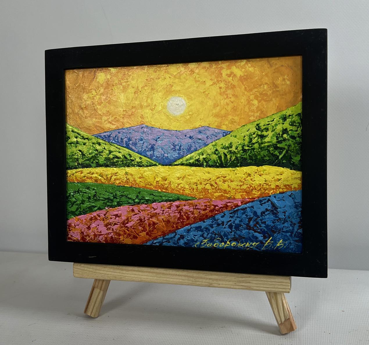 Oil painting The sky in the lights of the evening sun V. Zadorozhnya