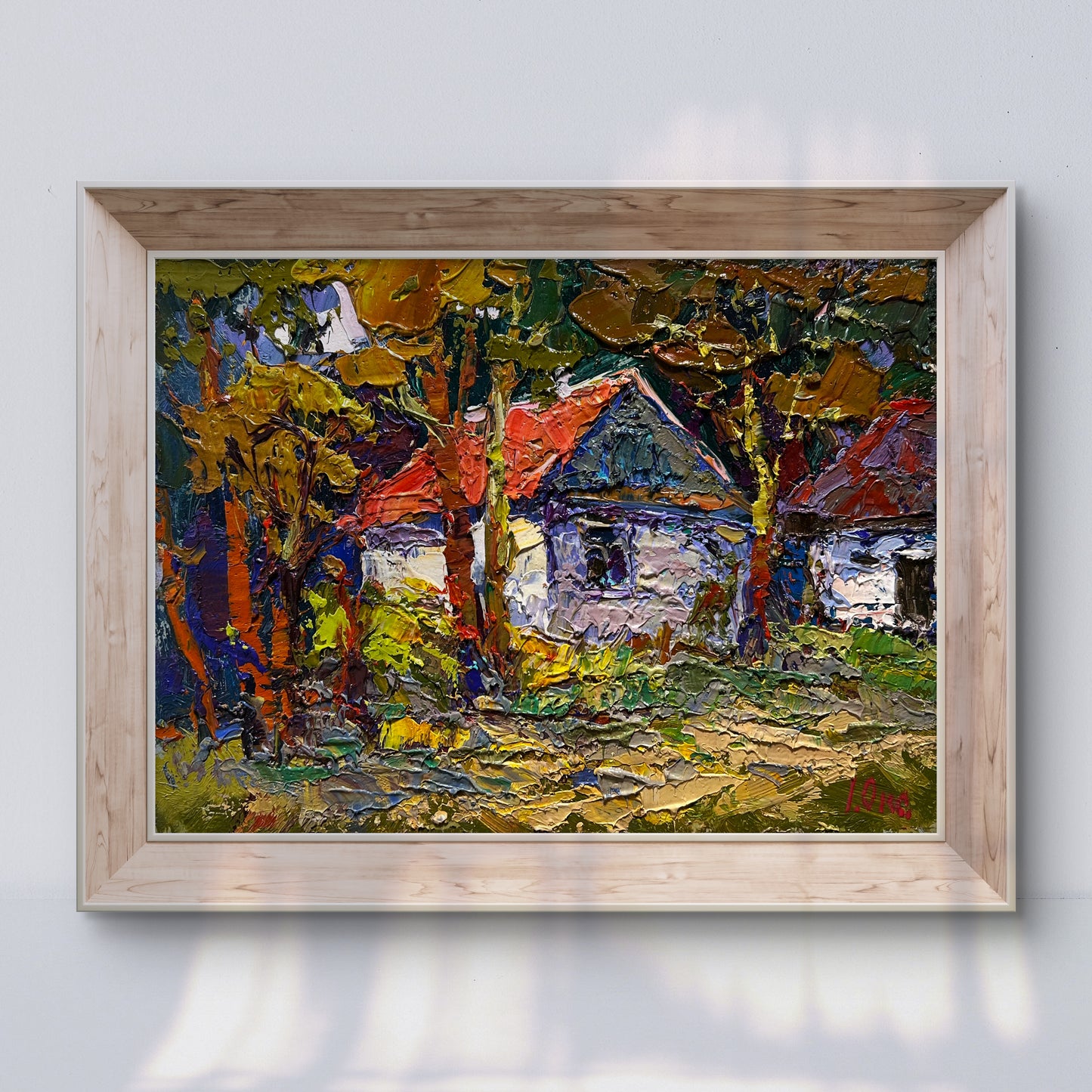 Oil painting A quiet corner in the village Oksana Ivanyuk