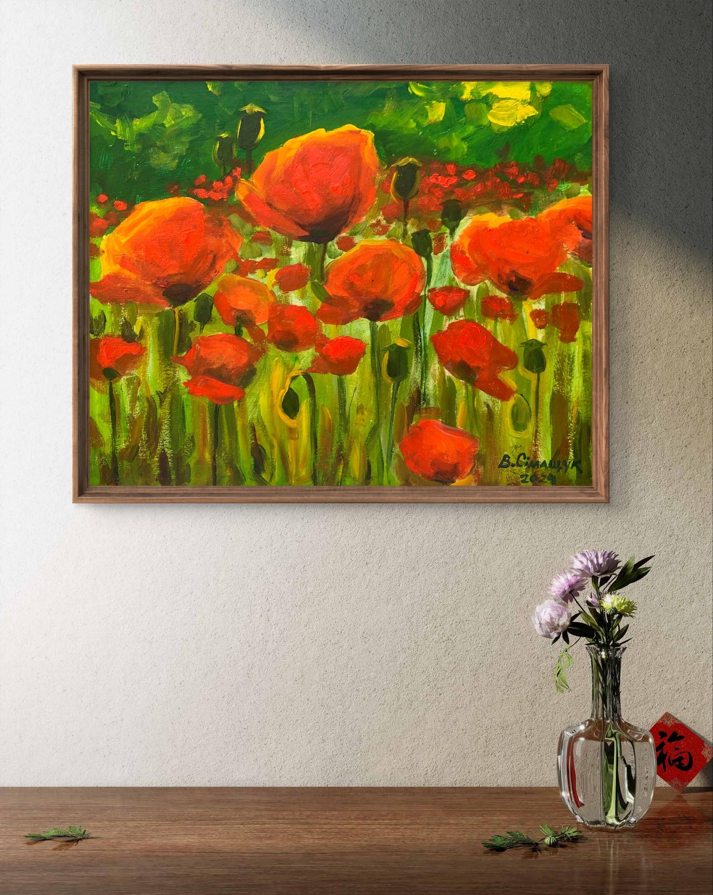 Oil painting Poppies in the field Valentina Simashchuk