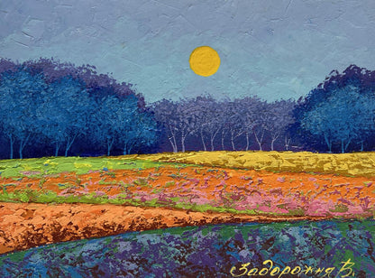 Oil painting Warm wind over the meadows V. Zadorozhnya