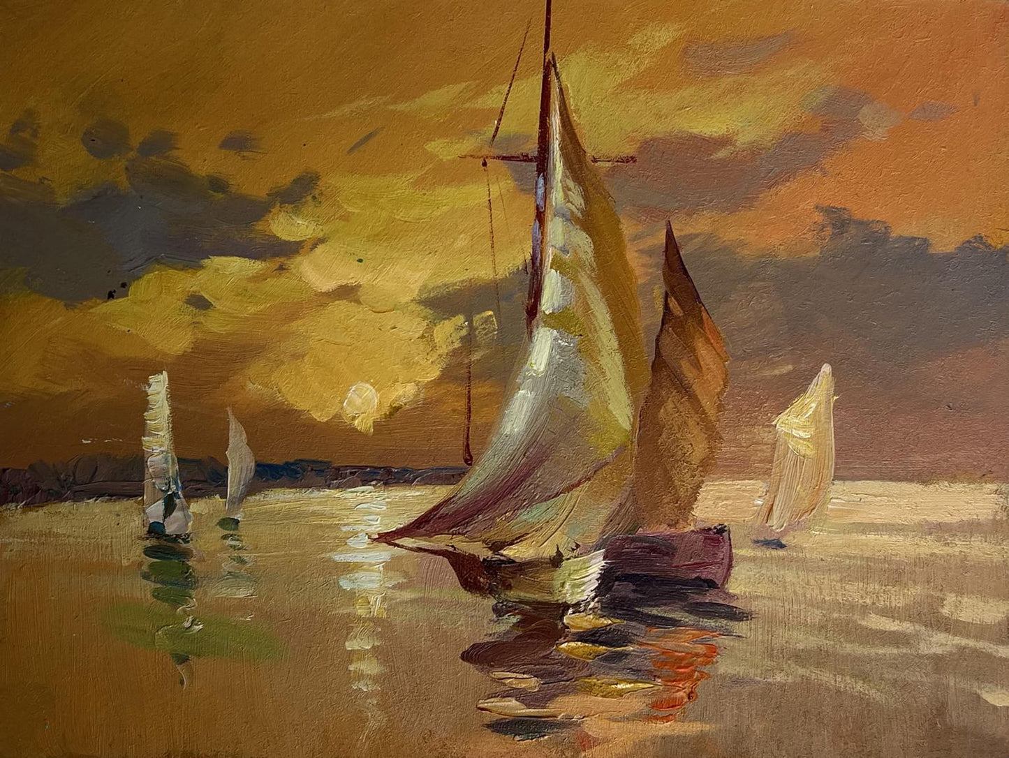 OIl painting In the evening at sea Yuriy Suprunchuk