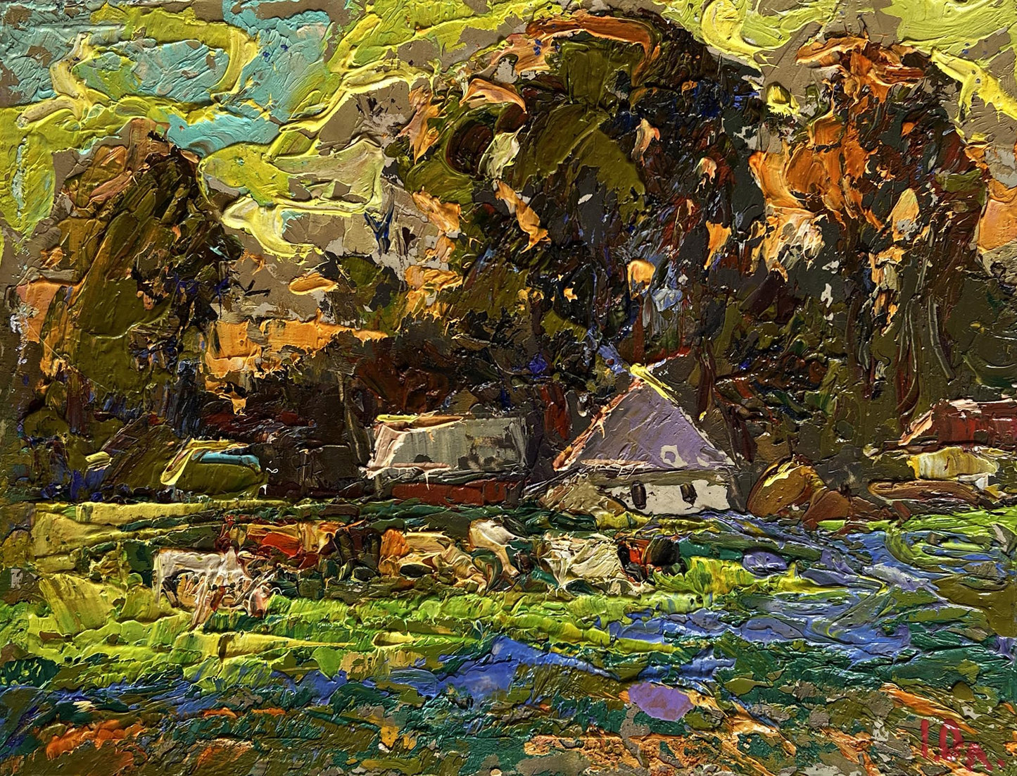 Oil painting Along the green field Oleksiy Ivanyuk