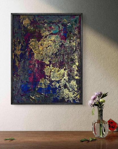 Acrylic painting Golden lilac Olga Melezhik