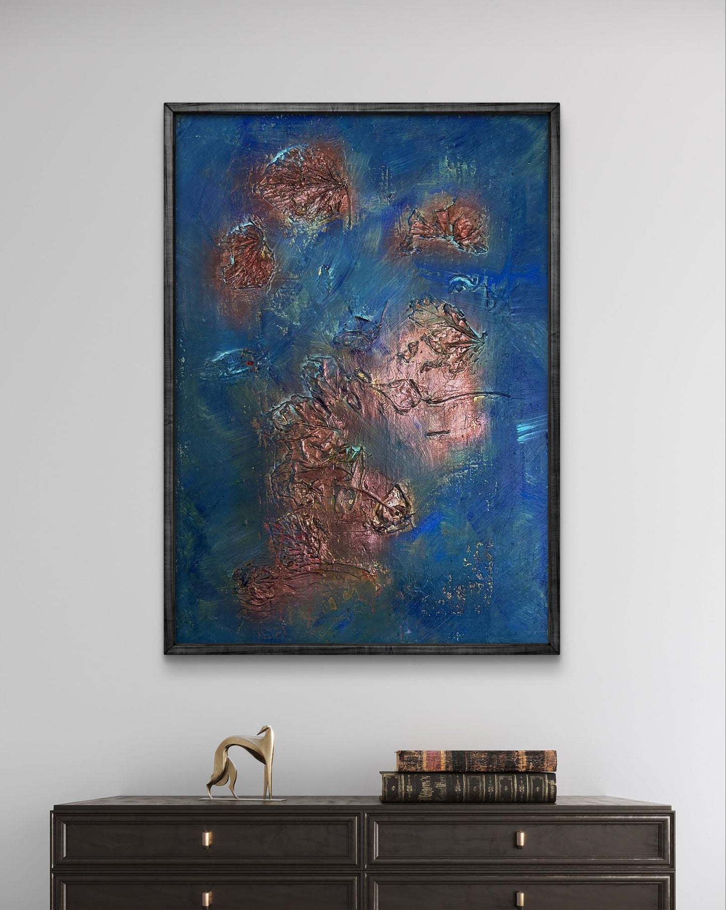 Acrylic painting Leaves in water Olga Melezhik