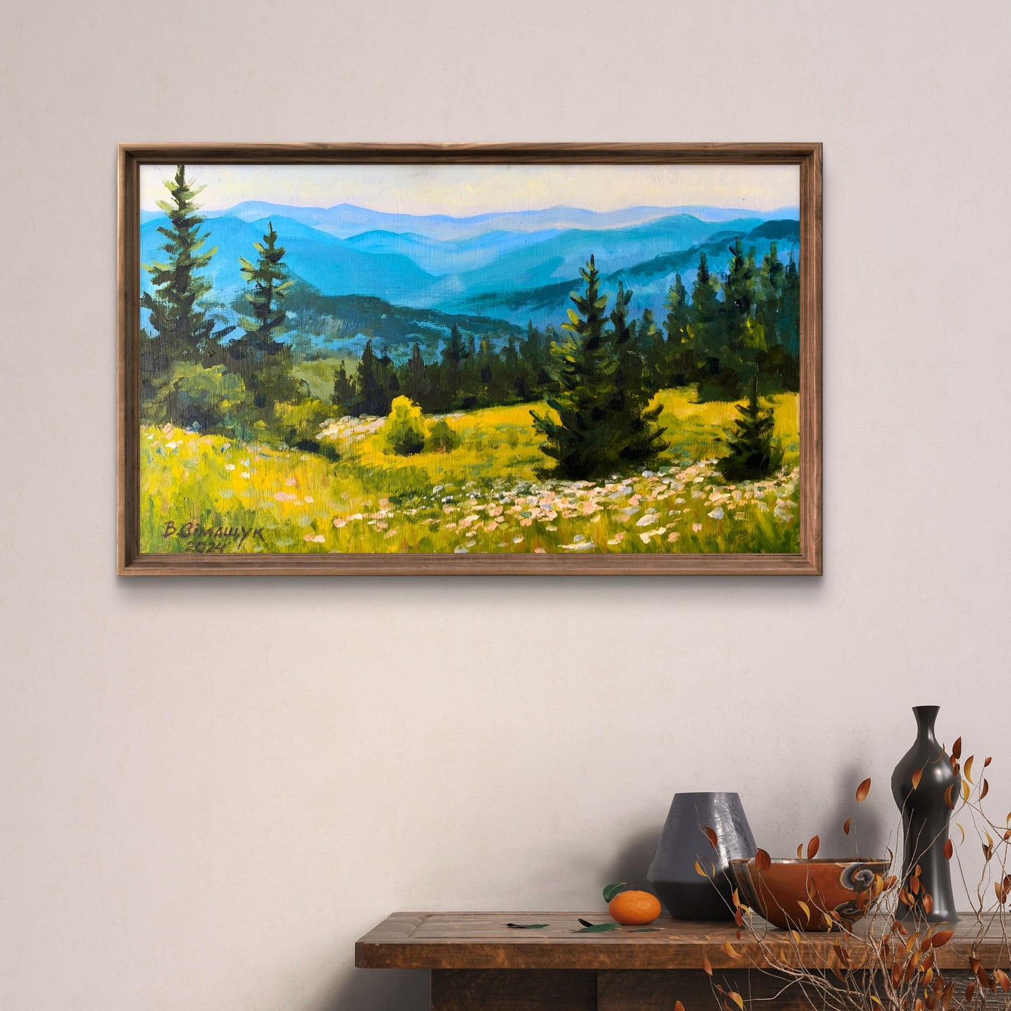 Oil painting Mountain Valley Valentina Simashchuk