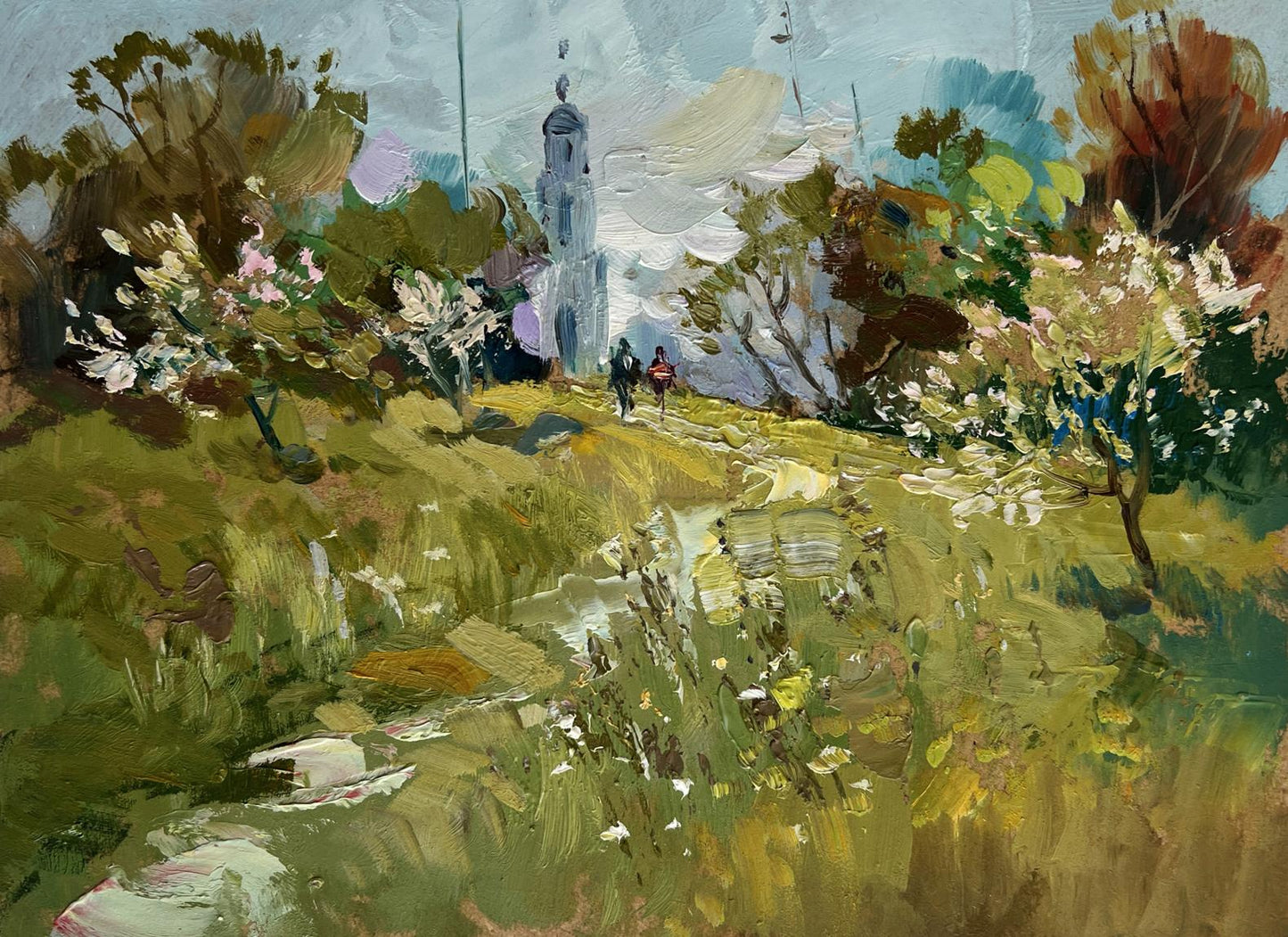 Oil painting The road to the church Yuriy Suprunchuk