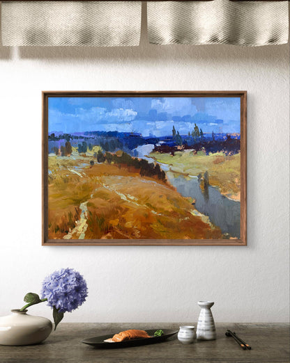 OIl painting The river flows into the distance Yuriy Suprunchuk