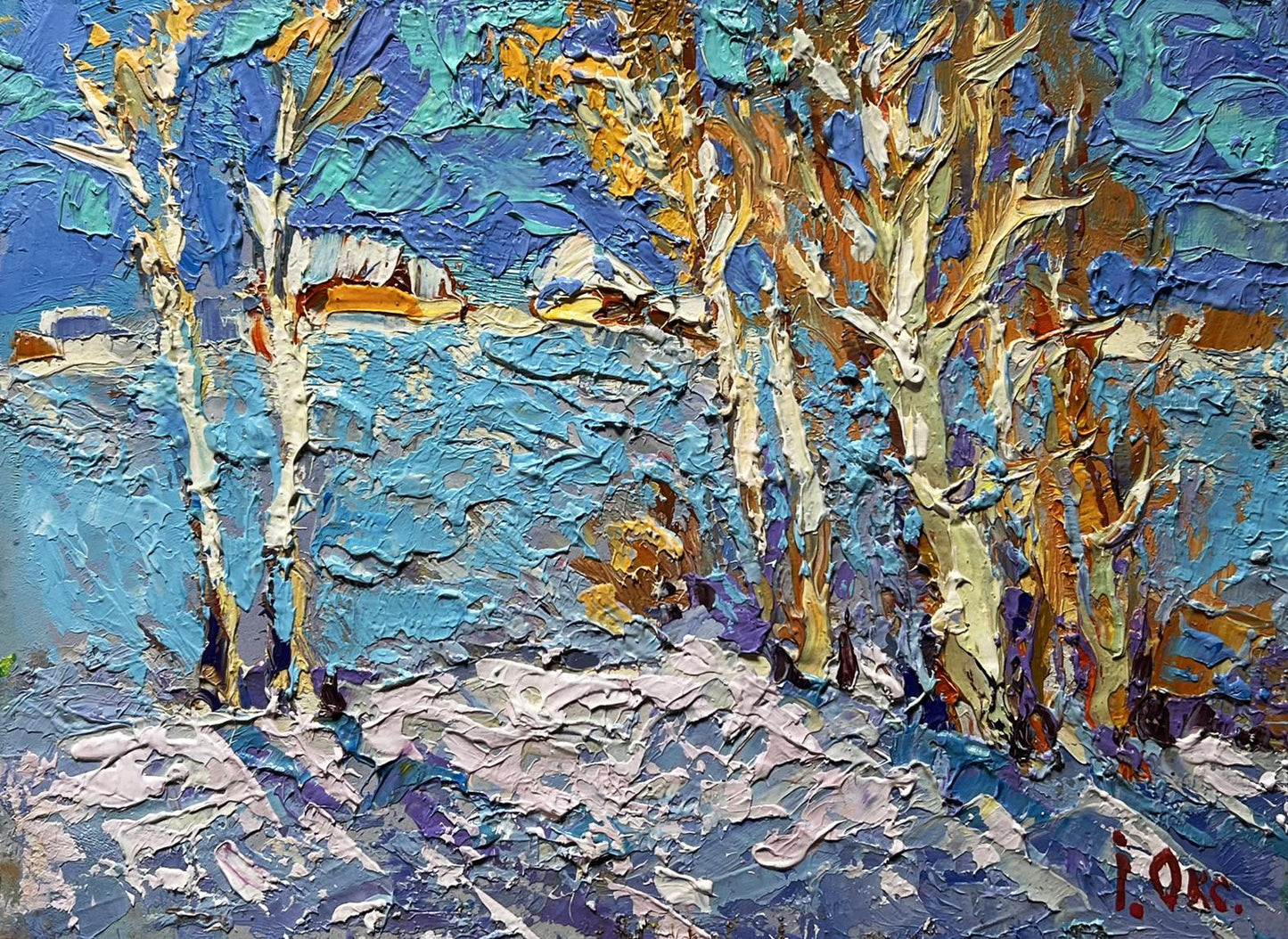 Oil painting Winter day Oksana Ivanyuk