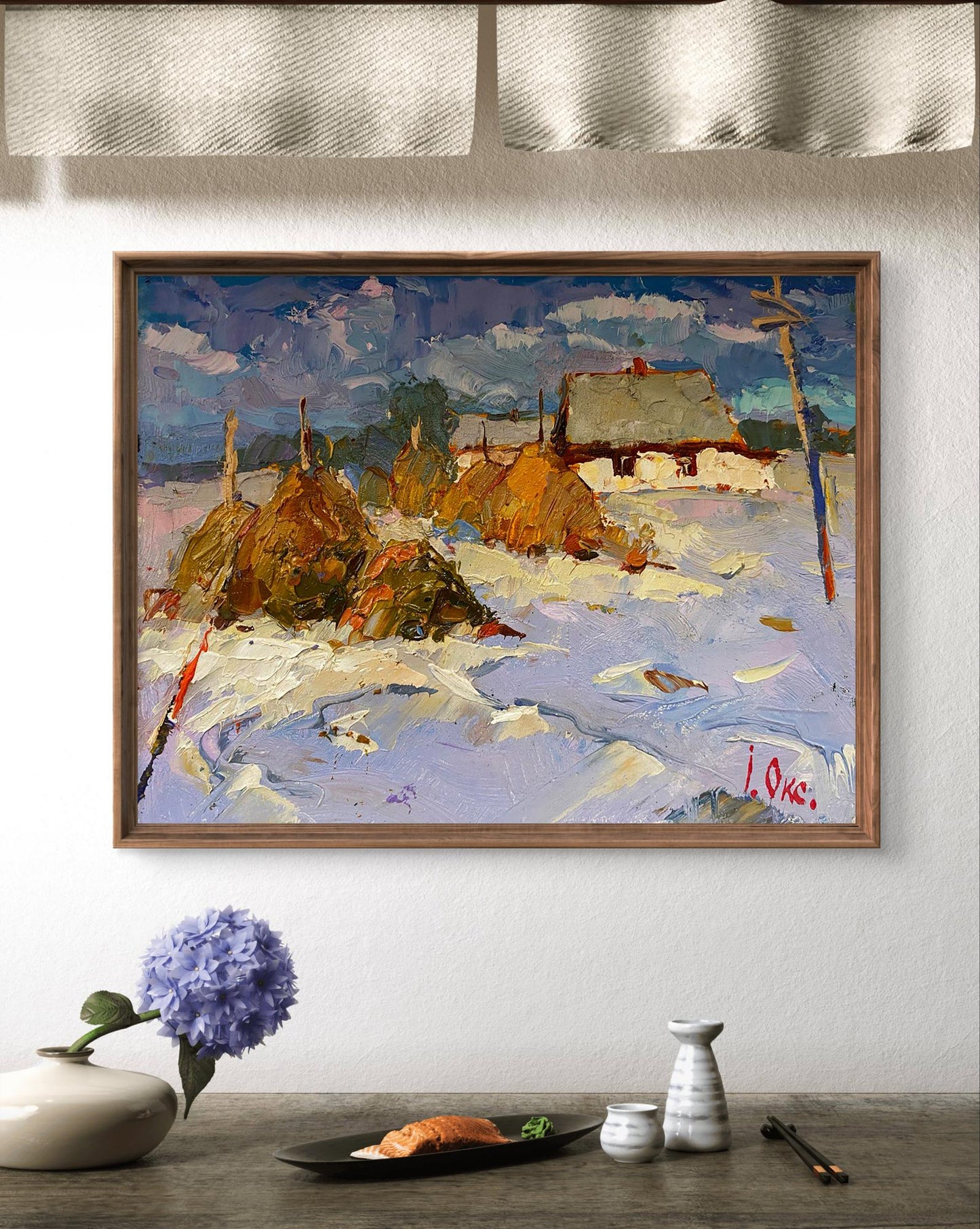 Oil painting Winter House Oksana Ivanyuk