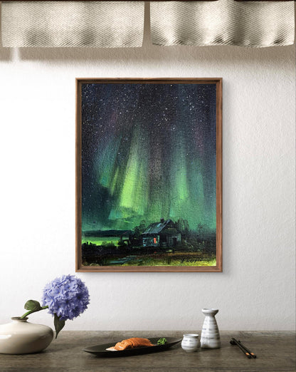 Oil painting Northern lights Tatyana Derdey