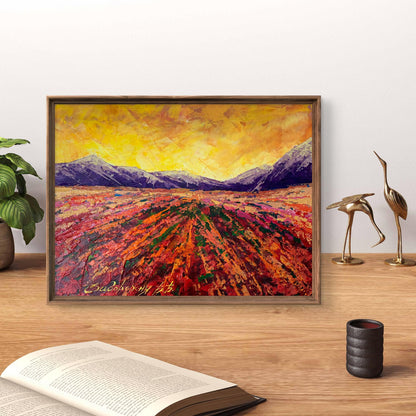 Oil painting Mountain sunset V. Zadorozhnya