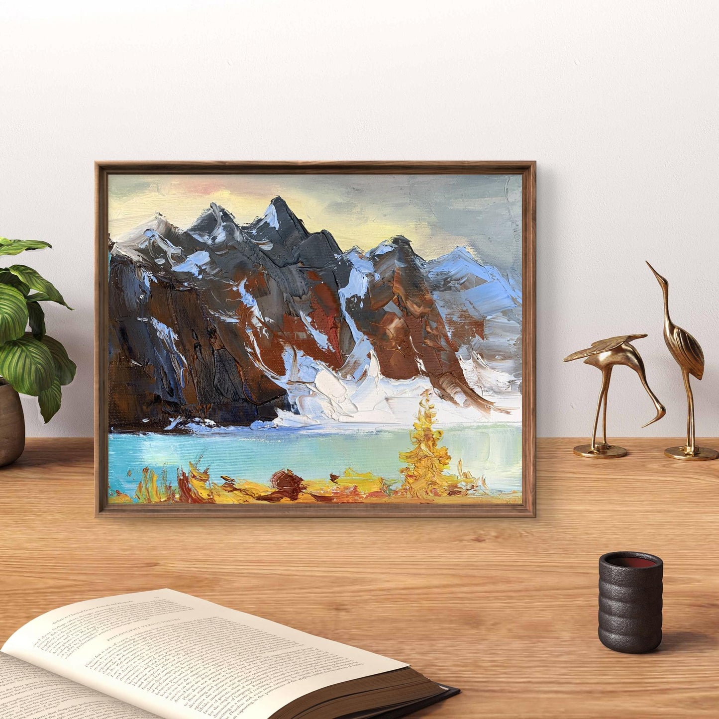 Oil painting Huge mountains Unknown artist