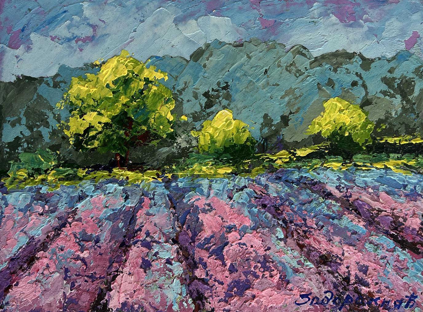 Oil painting Floral glow under the sky V. Zadorozhnya