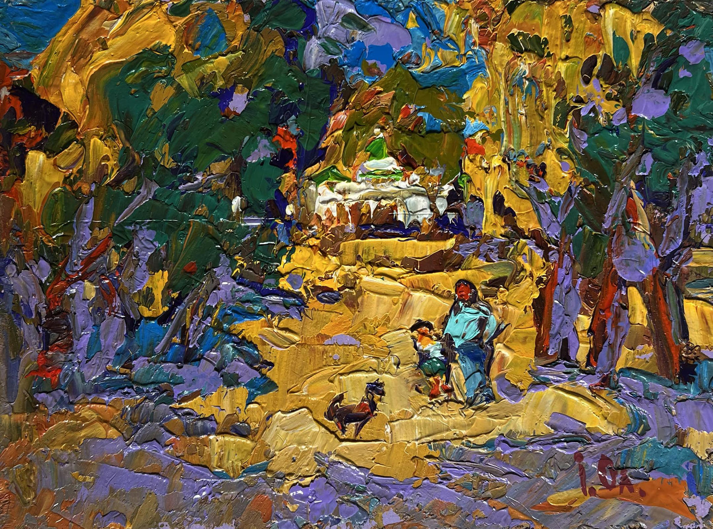 Oil painting Alley in the autumn park Oleksiy Ivanyuk