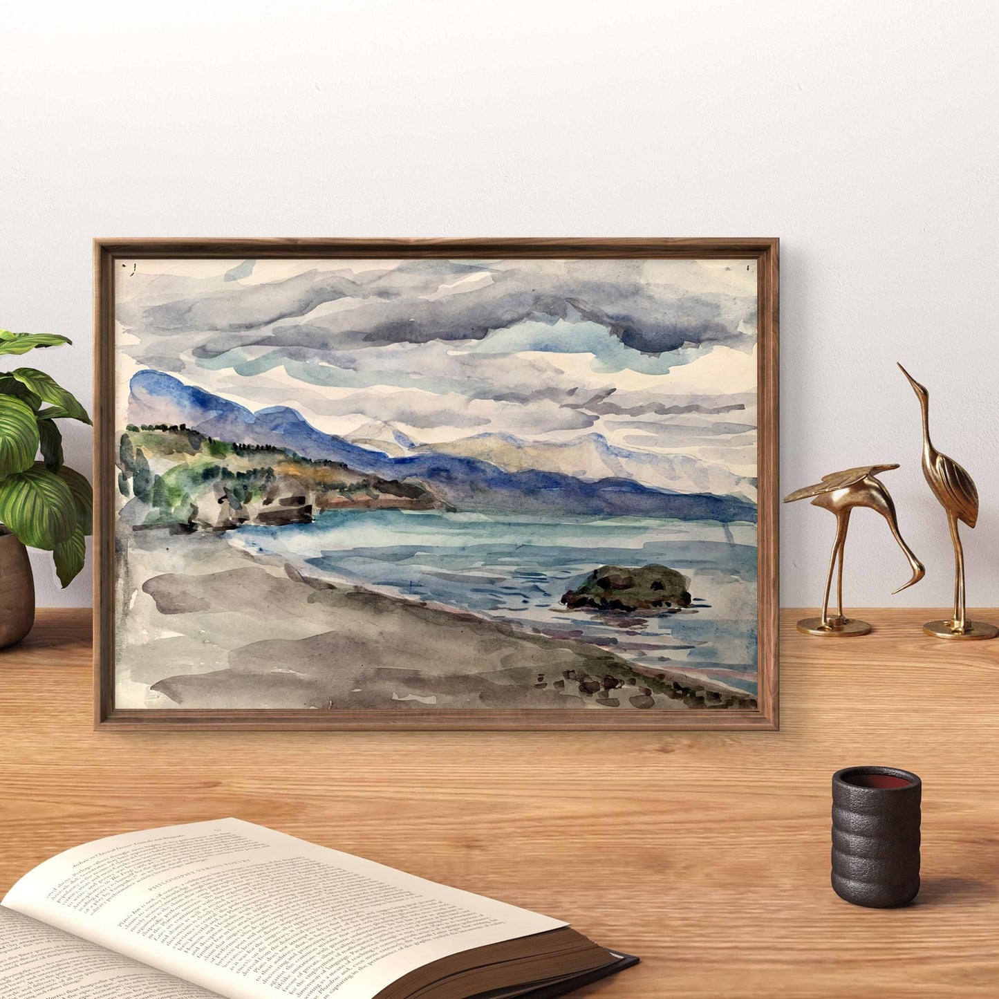 Watercolor painting Covered with clouds Unknown artist