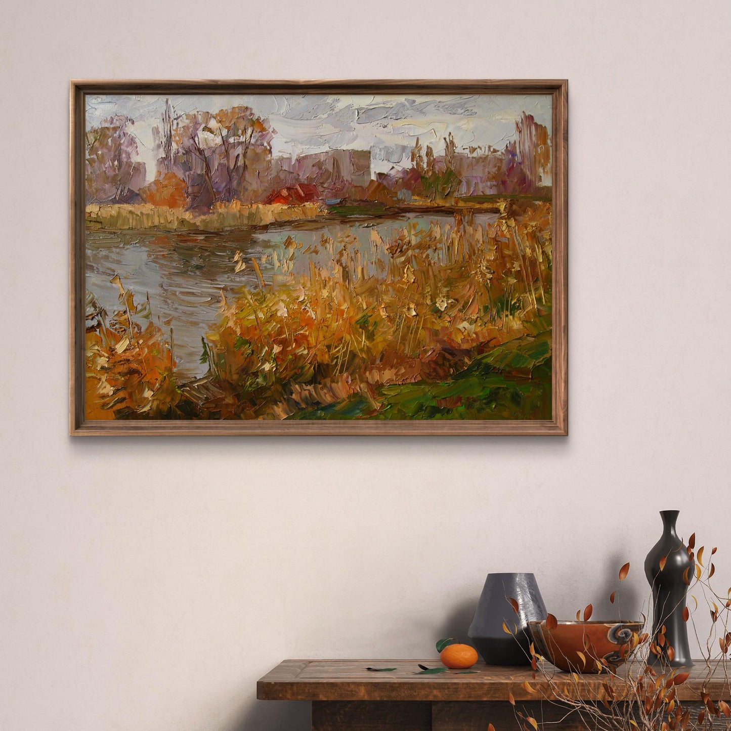 Oil painting Autumn river Boris Serdyuk