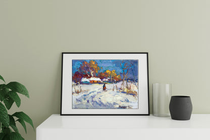 Winter Sunlight portrayed in oil by Oksana Ivanyuk
